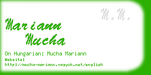 mariann mucha business card